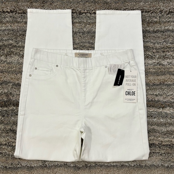 Liverpool Denim - Liverpool Chloe Pull-On The Slim Jeans Sz 8/29 NWT | Liverpool Slim White Jeans